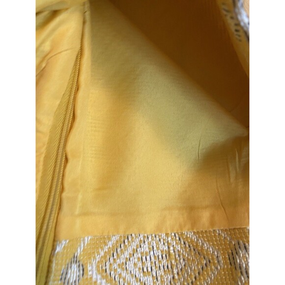 Amanda Chelsea Womens SZ 14 A-Line Skirt NWT Yellow Chevron Brocade Career Zips - Picture 8 of 11